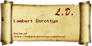 Lambert Dorottya névjegykártya